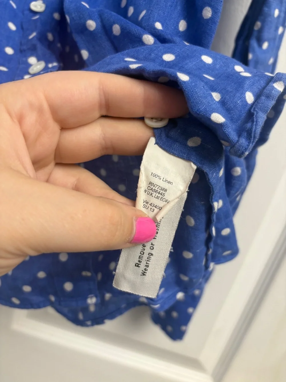 J. Crew Women's Linen Polka Dot Perfect Button Down Top